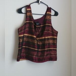 Positive Attitude Vest Women M/L Burgundy and Gold Academia Festival Y2K 90s Top